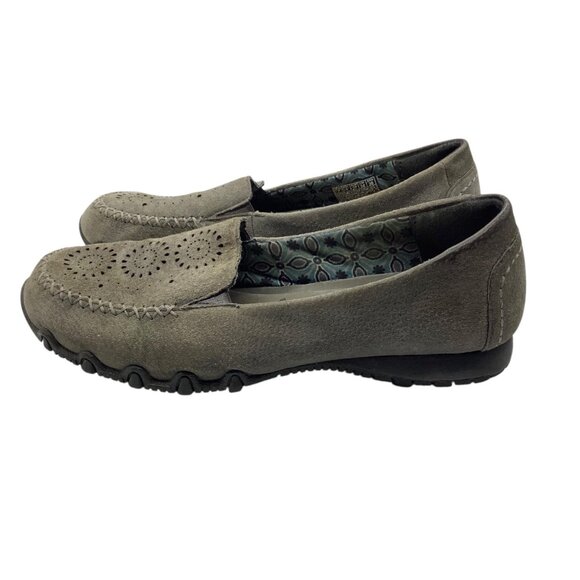 Skechers Women Leather Relaxed Fit Memory Foam Gray Loafers Size 7 US - Picture 5 of 7